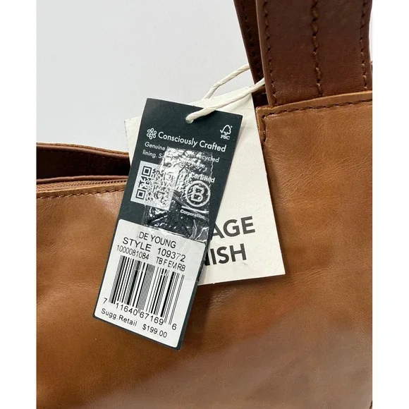 The Sak De Young Tote Bag Brown Leather Embossed Floral Shoulder Bag - Picture 4 of 10